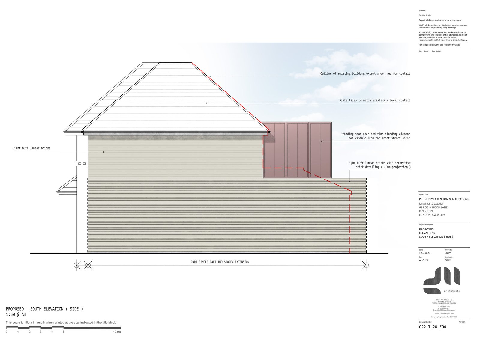 Side Elevation - Modern Two Storey Extension, Kingston, London SE15