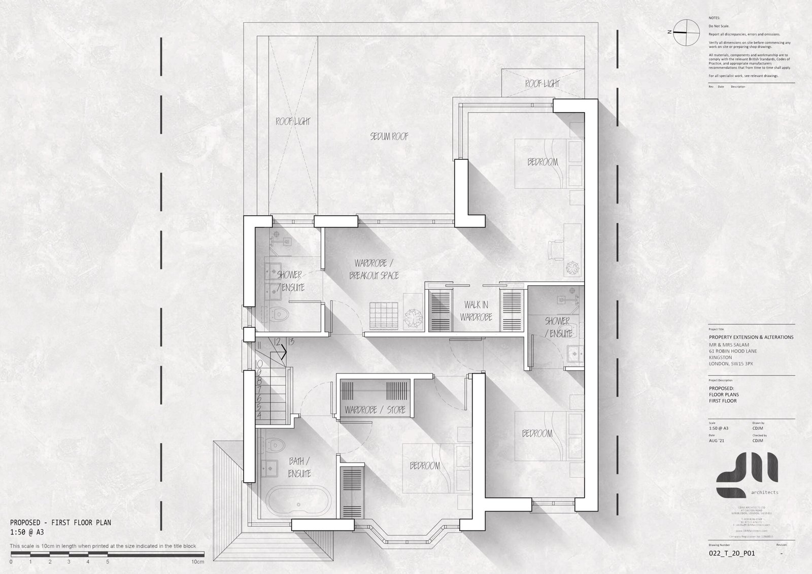 First Floor Plan - Modern Two Storey Extension, Kingston, London SE15